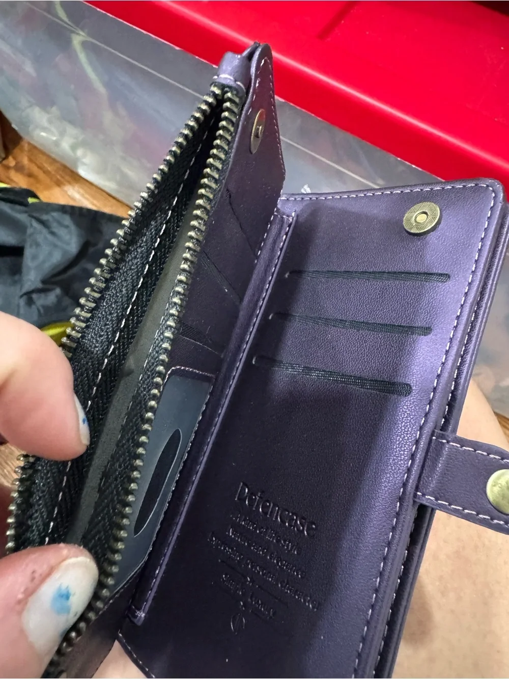 Wallet Phone Case in Deep Purple with Card Slots